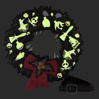 *FINAL SALE* Loungefly Nightmare Before Christmas Figural Wreath String Lights Glow Crossbody Bag