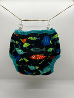 GENTLY USED Thirsties Fish Tales Swim Diaper Size 1