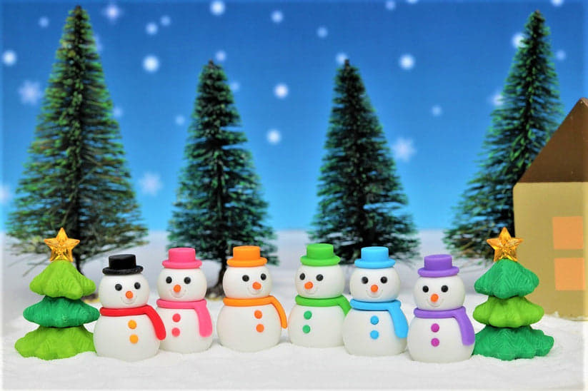 30pcs Christmas Erasers Set, Christmas Tree/santa/snowman