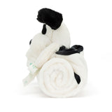 *NEW* Jellycat Bashful Black & Cream Puppy Blankie
