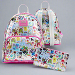 GENTLY USED Loungefly Lisa Frank Iridescent AOP Mini Backpack and Wallet Set