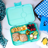 *NEW* Yumbox Tapas 5-Compartment Leakproof Bento Box - Bali Blue with Clear Aqua Tray