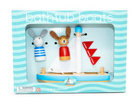 *NEW* Jack Rabbit Creations Boats & Buddies Bath Toy - Dog & Bunny