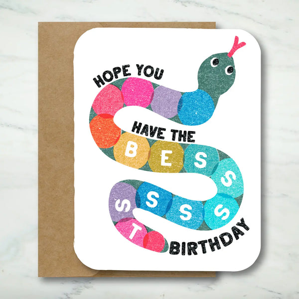 *NEW* Paper Chain Studios Birthday Snake Greeting Card