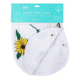 Little Hometown 2-in-1 Burp Cloth & Bib: Black-Eyed Susan