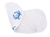 *NEW* Little Hometown 2-in-1 Burp Cloth & Bib: Blue Crab