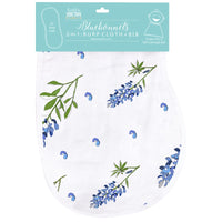 *NEW* Little Hometown 2-in-1 Burp Cloth & Bib: Bluebonnets