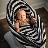 *FINAL SALE* Milk Snob 5-in-1 Multifunctional Carseat Cover - Black & White Signature Stripe