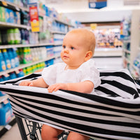 *FINAL SALE* Milk Snob 5-in-1 Multifunctional Carseat Cover - Black & White Signature Stripe