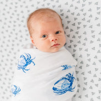*NEW* Little Hometown Muslin Swaddle Blanket - Blue Crab