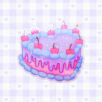 *NEW* LooLooKazoo Cherry Cake Holographic Vinyl Sticker