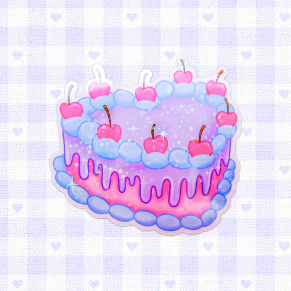 *COMING SOON* LooLooKazoo Cherry Cake Holographic Vinyl Sticker
