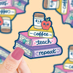 *NEW* Turtle's Soup 'Coffee Teach Repeat' Vinyl Sticker