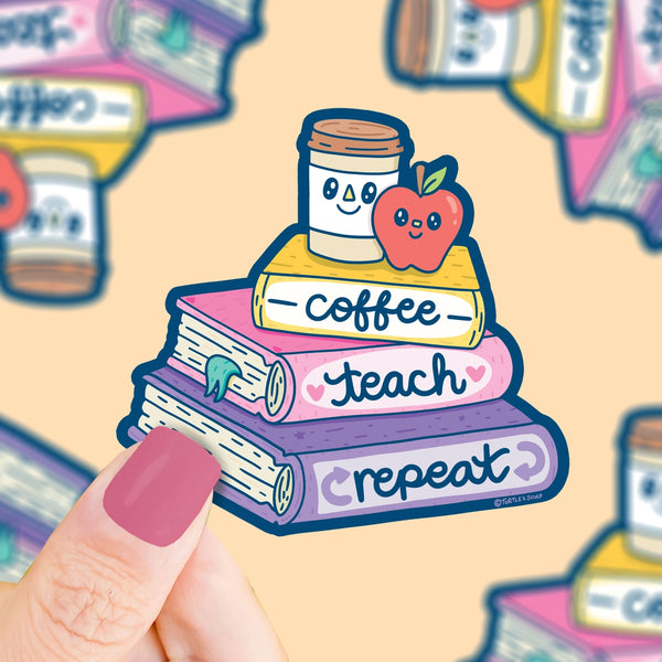 *NEW* Turtle's Soup 'Coffee Teach Repeat' Vinyl Sticker