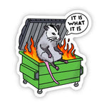 Big Moods 'It Is What It Is' Dumpster Fire Vinyl Sticker