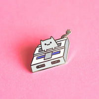 Robot Dance Battle Game Cat Enamel Pin