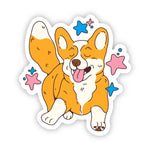 Big Moods Happy Corgi Dog Vinyl Sticker