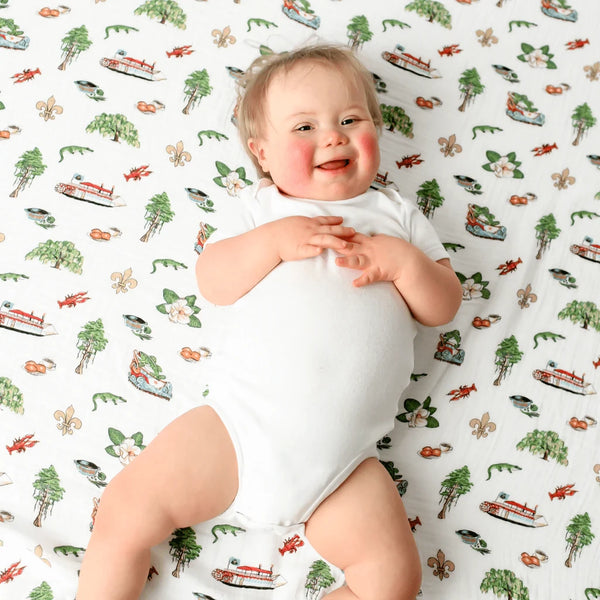 *NEW* Little Hometown Muslin Swaddle Blanket - Louisiana Baby