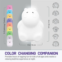 LumiPets Color Changing Nightlight - Hippo
