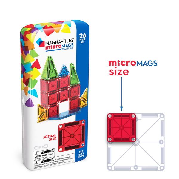 *NEW* Magna-Tiles microMAGS 26-Piece Travel Set