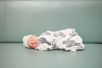 *FINAL SALE* Modern Burlap Organic Cotton Black & White Muslin Swaddle - Cactus