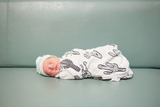 *FINAL SALE* Modern Burlap Organic Cotton Black & White Muslin Swaddle - Cactus