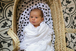 *FINAL SALE* Modern Burlap Organic Cotton Black & White Muslin Swaddle - Spots