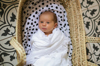 *FINAL SALE* Modern Burlap Organic Cotton Black & White Muslin Swaddle - Spots