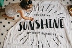 *FINAL SALE* Modern Burlap Organic Cotton Black & White Muslin Swaddle - You Are My Sunshine