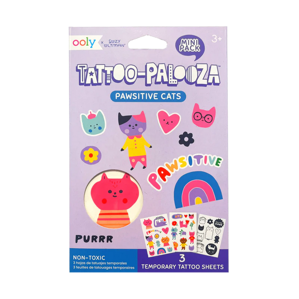 Ooly Tattoo-Palooza Mini Temporary Tattoos - Pawsitive Cats
