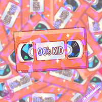 *NEW* LooLooKazoo '90s Kid' Orange VHS Tape Holographic Vinyl Sticker