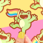 *NEW* Turtle's Soup Pride Flag Frog Vinyl Sticker