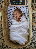 Modern Burlap Organic Cotton Muslin White Fringe Swaddle