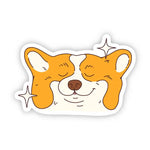 Big Moods Smiling Corgi Dog Vinyl Sticker