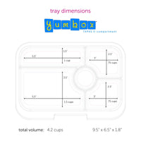 *NEW* Yumbox Tapas 5-Compartment Leakproof Bento Box - Bali Blue with Clear Aqua Tray
