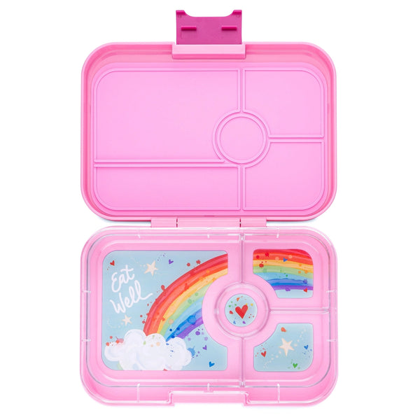 *COMING SOON* Yumbox Tapas 4-Compartment Leakproof Bento Box - Capri Pink with Rainbow Tray