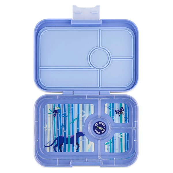 *COMING SOON* Yumbox Tapas 4-Compartment Leakproof Bento Box - Hazy Blue with Panther Tray