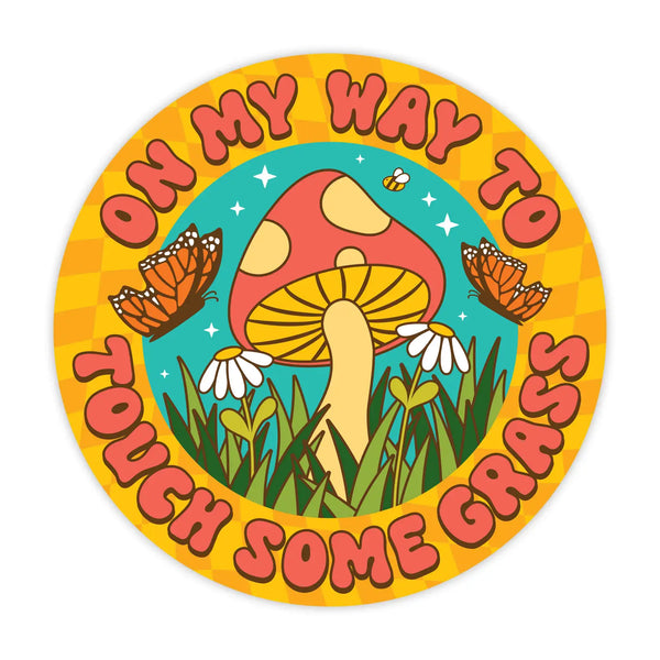 *COMING SOON* Krystan Saint Cat 'On My Way to Touch Some Grass' Vinyl Sticker