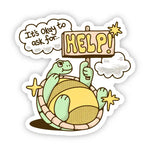 Big Moods 'It's Okay To Ask For Help' Turtle Vinyl Sticker