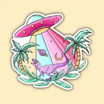 Indigo Maiden UFO Dinosaur Abduction Vinyl Sticker
