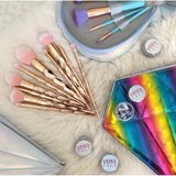 Diamond Rainbow Rose Gold Makeup Brush Set