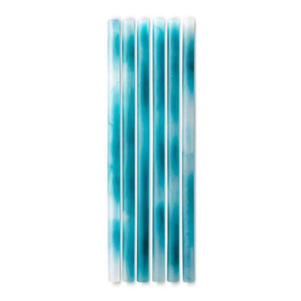 GoSili Reusable Silicone Straws, Ocean, Standard 6 pack