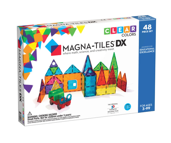Magna-Tiles DX Clear Colors Deluxe 48-Piece Set