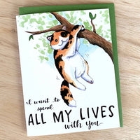 *FINAL SALE* Paper Wilderness All My Lives Cat Greeting Card