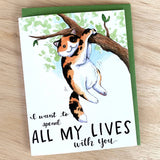 *FINAL SALE* Paper Wilderness All My Lives Cat Greeting Card