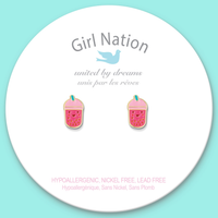 Girl Nation Boba Tea Bliss Cutie Stud Earrings