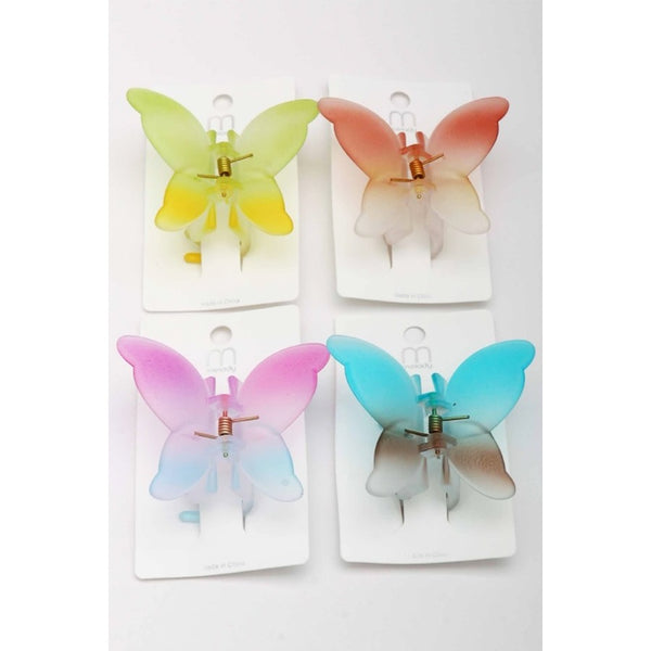 Dual Tone Butterfly Hair Claw Clips