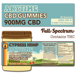Cypress Hemp Full Spectrum 900mg Anytime CBD Gummies - Organic Tart Cherry (exp 9/23)