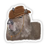 Big Moods Cowboy Capybara Vinyl Sticker