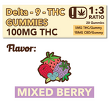 *NEW* Cypress Hemp Full Spectrum 100mg:300mg Delta-9 THC:CBD Gummies - Mixed Berry